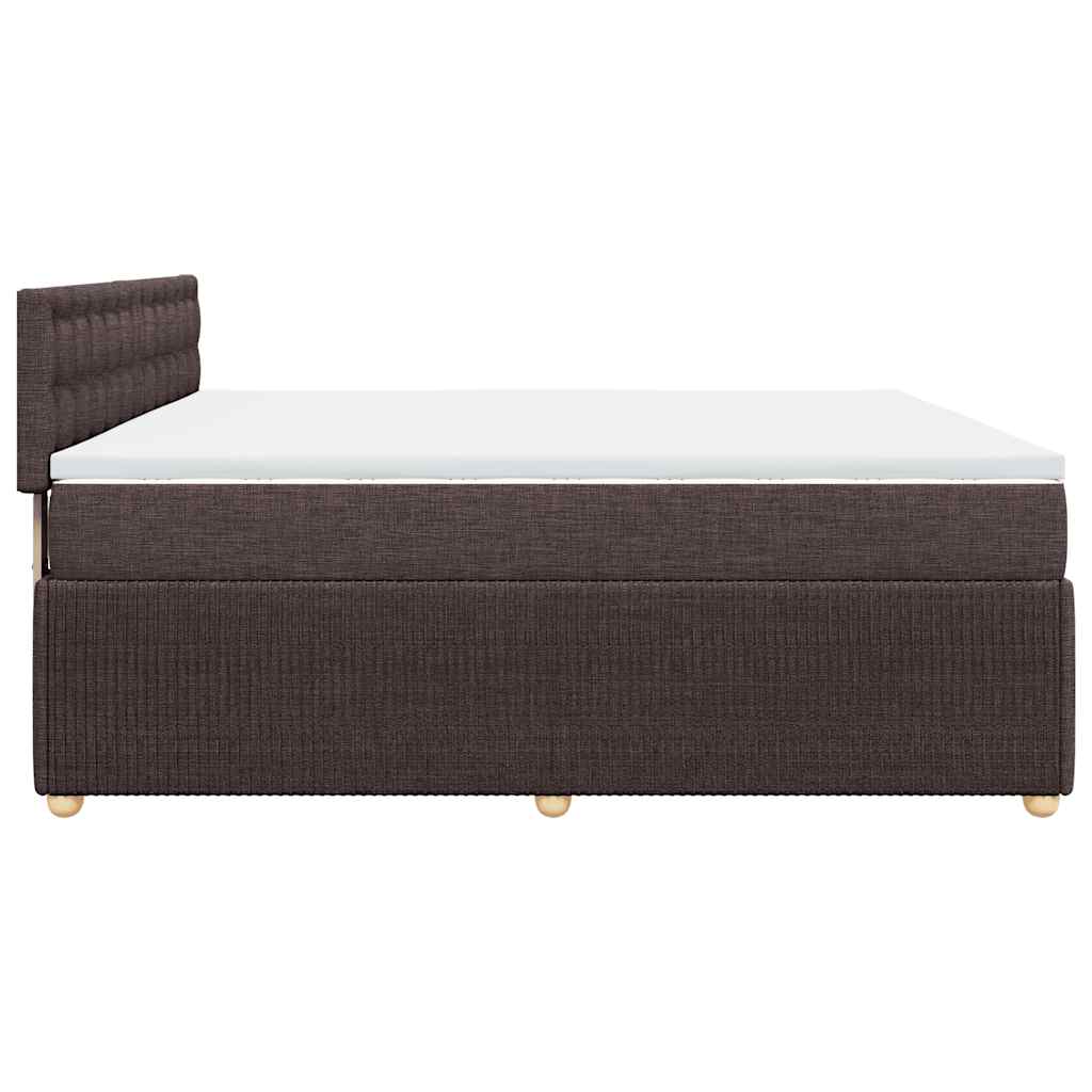 Boxspring met matras stof donkerbruin 200x200 cm is nu te koop bij PeponiXL, paradijselijk wonen!