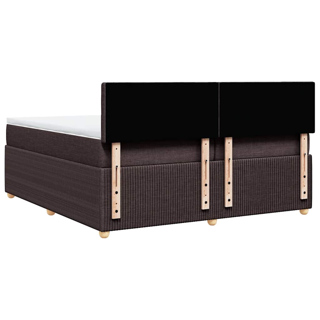 Boxspring met matras stof donkerbruin 200x200 cm is nu te koop bij PeponiXL, paradijselijk wonen!
