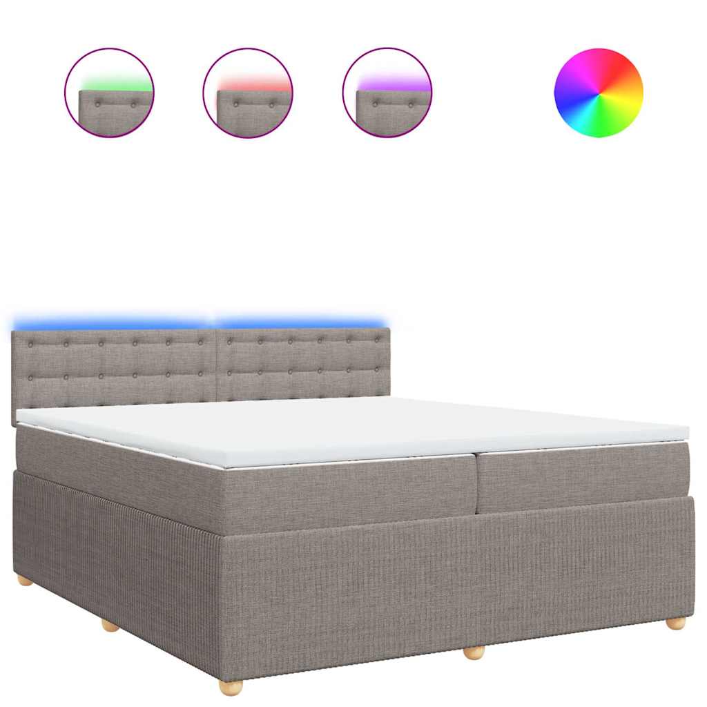 Boxspring met matras stof taupe 200x200 cm is nu te koop bij PeponiXL, paradijselijk wonen!