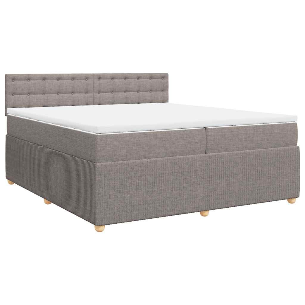 Boxspring met matras stof taupe 200x200 cm is nu te koop bij PeponiXL, paradijselijk wonen!