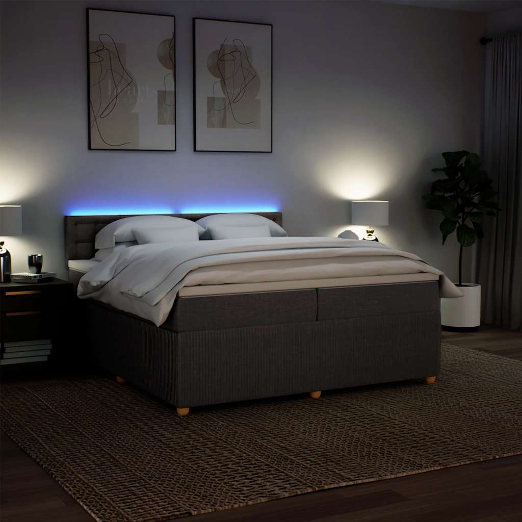 Boxspring met matras stof taupe 200x200 cm is nu te koop bij PeponiXL, paradijselijk wonen!