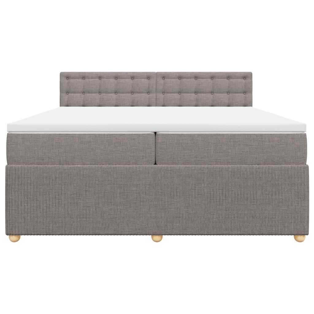 Boxspring met matras stof taupe 200x200 cm is nu te koop bij PeponiXL, paradijselijk wonen!