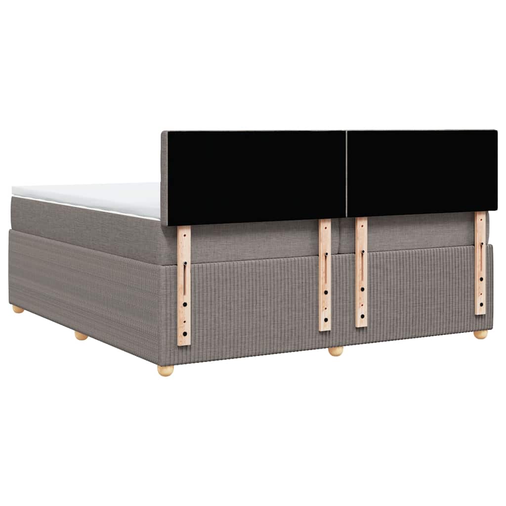 Boxspring met matras stof taupe 200x200 cm is nu te koop bij PeponiXL, paradijselijk wonen!