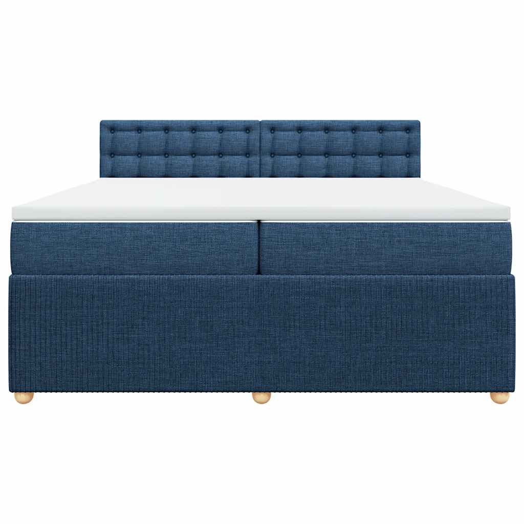 Boxspring met matras stof blauw 200x200 cm is nu te koop bij PeponiXL, paradijselijk wonen!