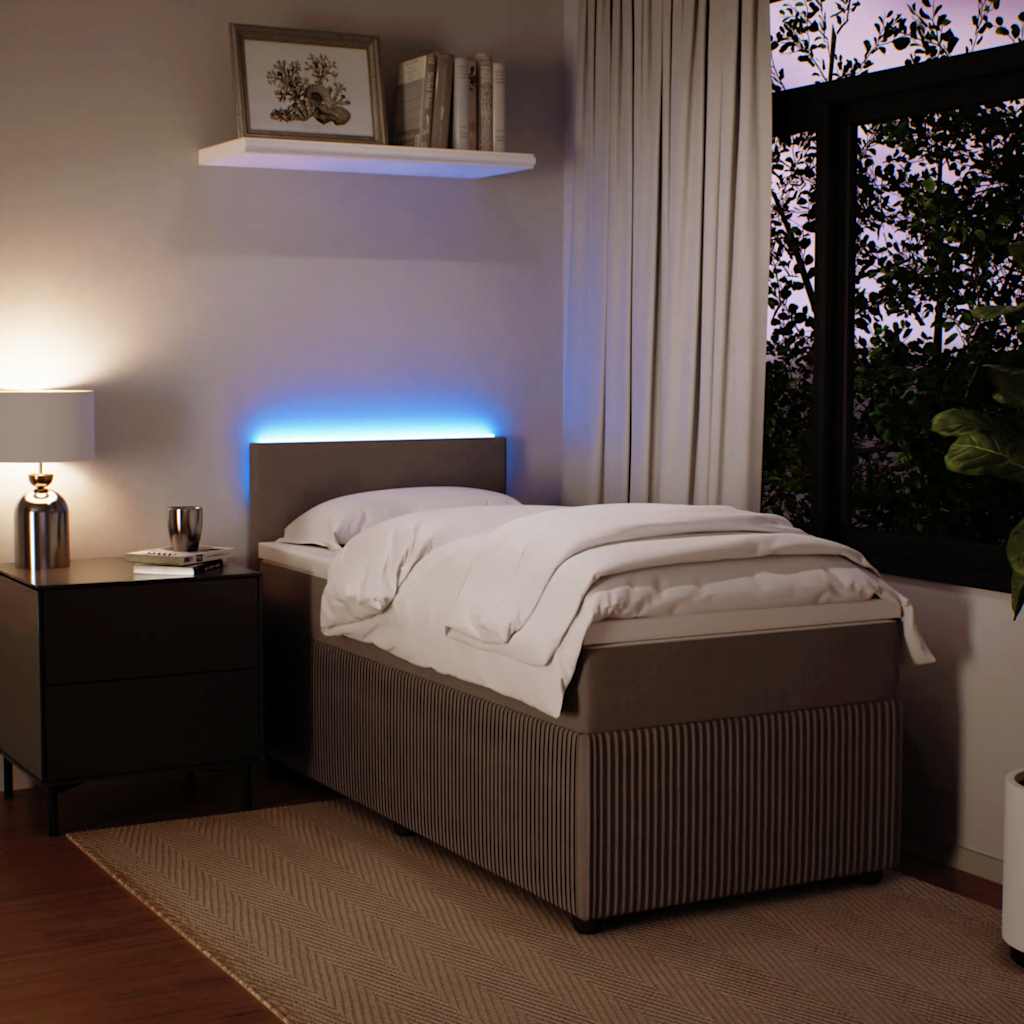 Boxspring met matras fluweel lichtgrijs 80x200 cm is nu te koop bij PeponiXL, paradijselijk wonen!