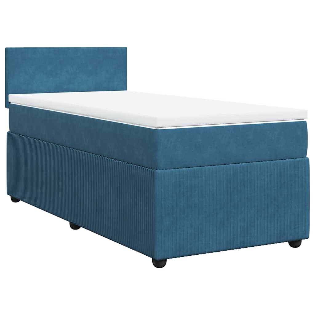Boxspring met matras fluweel blauw 80x200 cm is nu te koop bij PeponiXL, paradijselijk wonen!