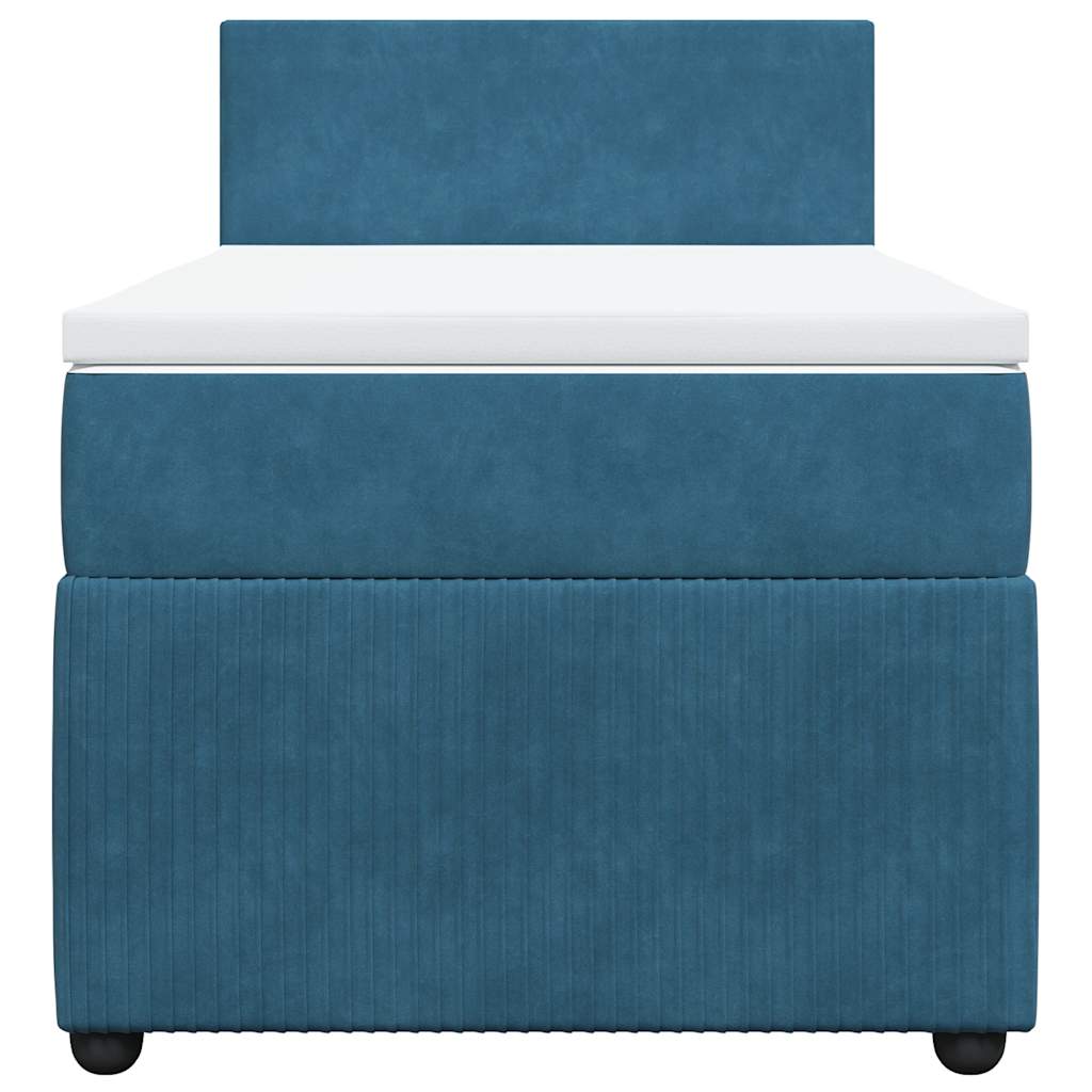 Boxspring met matras fluweel blauw 80x200 cm is nu te koop bij PeponiXL, paradijselijk wonen!