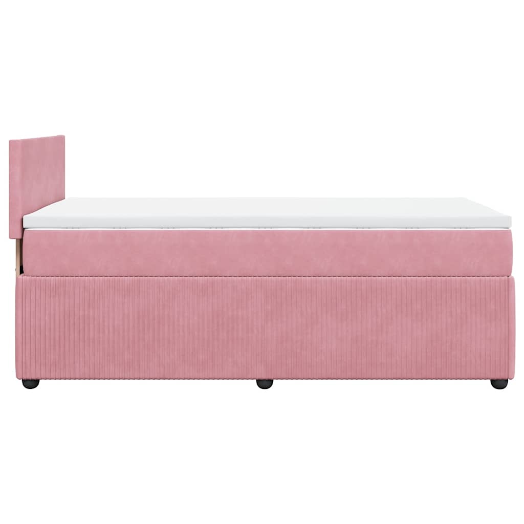 Boxspring met matras fluweel roze 80x200 cm is nu te koop bij PeponiXL, paradijselijk wonen!