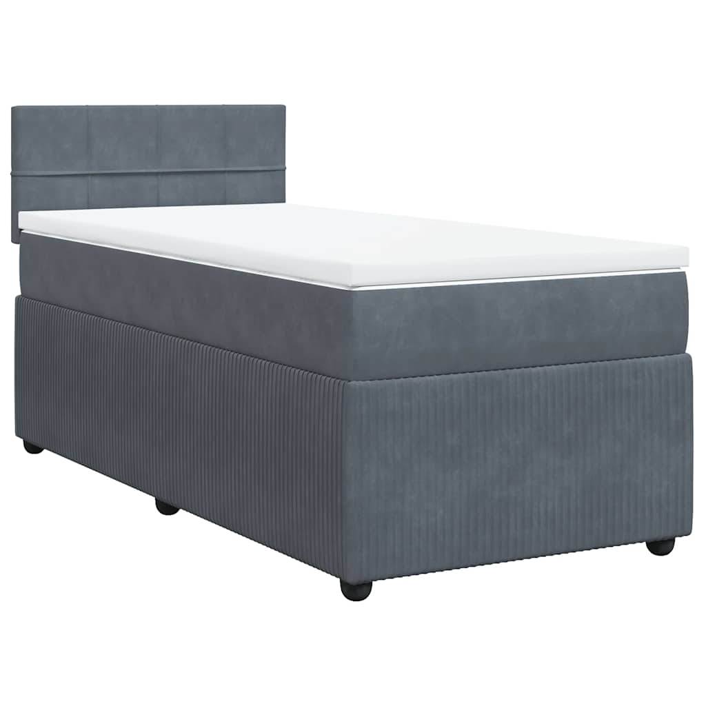 Boxspring met matras fluweel donkergrijs 80x200 cm is nu te koop bij PeponiXL, paradijselijk wonen!