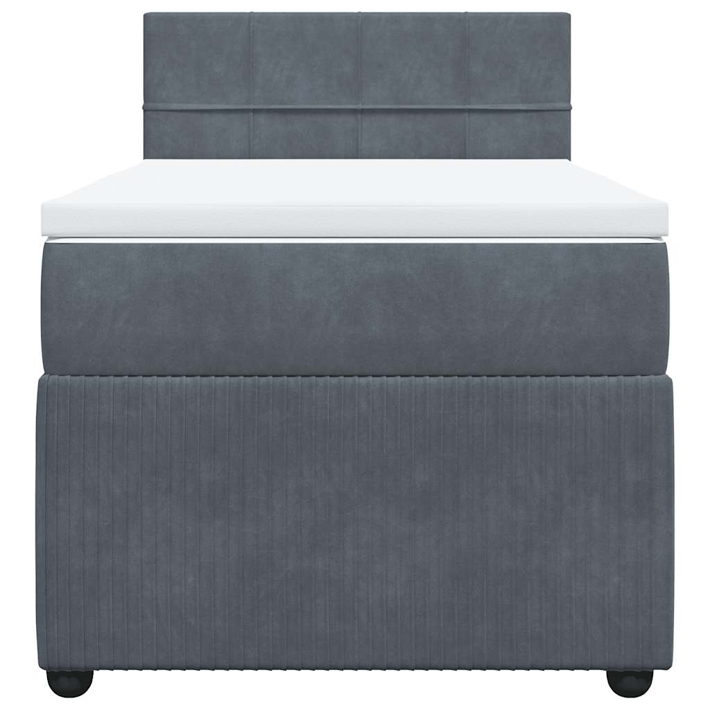 Boxspring met matras fluweel donkergrijs 80x200 cm is nu te koop bij PeponiXL, paradijselijk wonen!