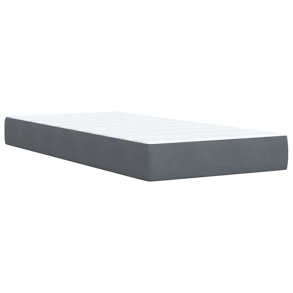 Boxspring met matras fluweel donkergrijs 80x200 cm is nu te koop bij PeponiXL, paradijselijk wonen!