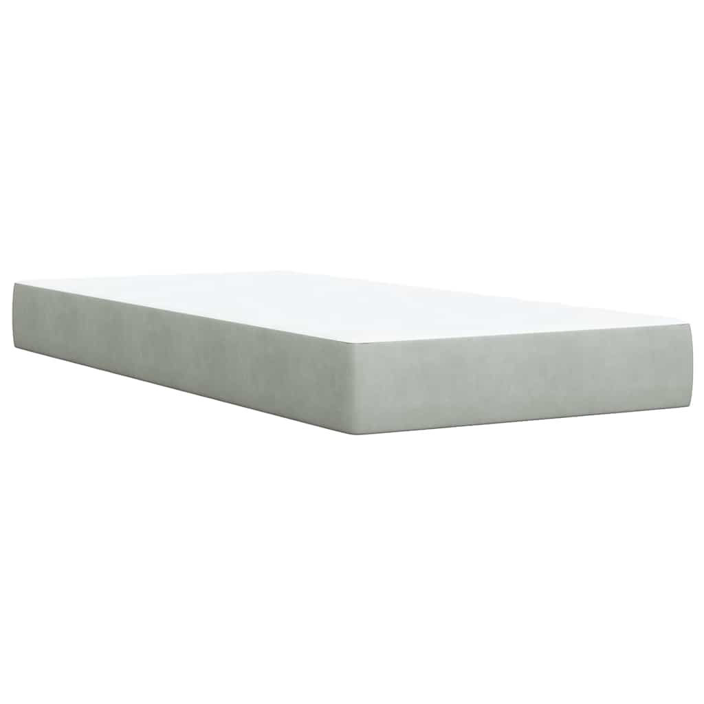 Boxspring met matras fluweel lichtgrijs 80x200 cm is nu te koop bij PeponiXL, paradijselijk wonen!