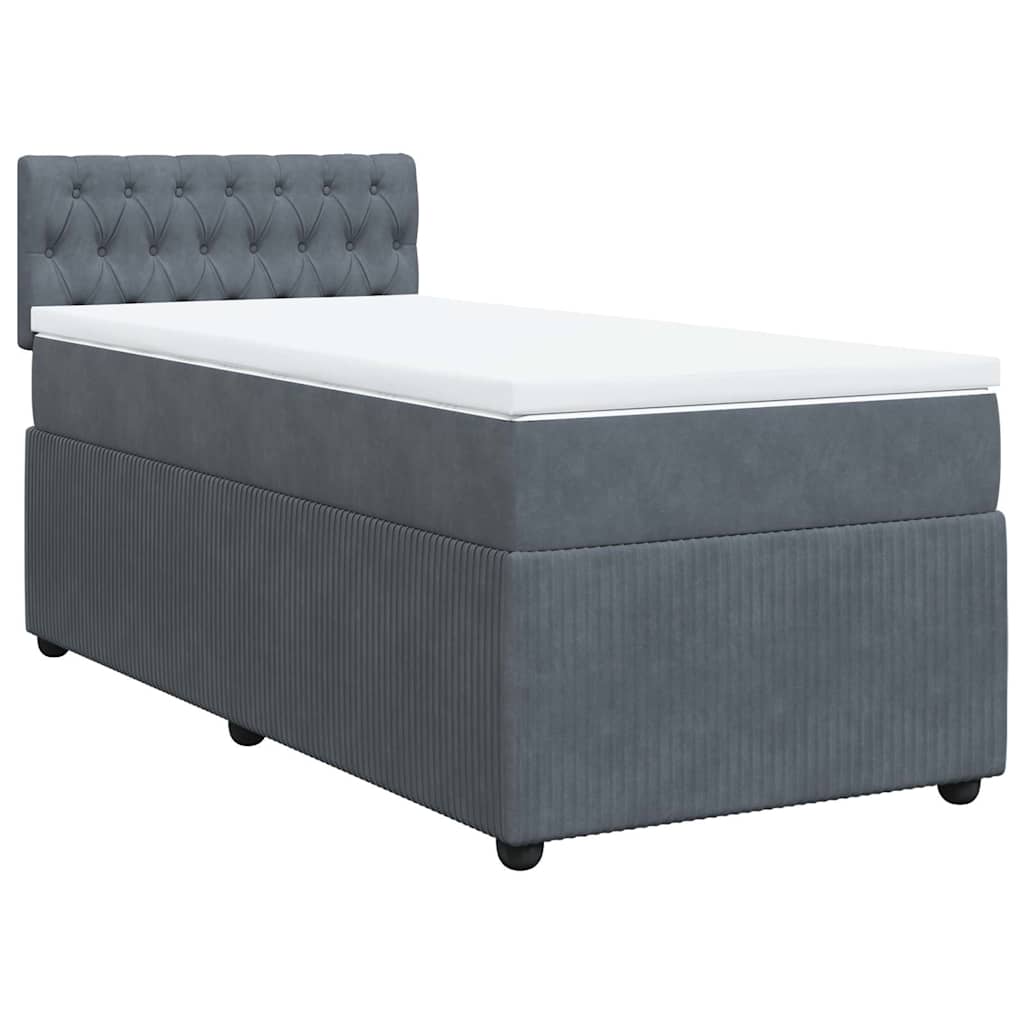 Boxspring met matras fluweel donkergrijs 80x200 cm is nu te koop bij PeponiXL, paradijselijk wonen!
