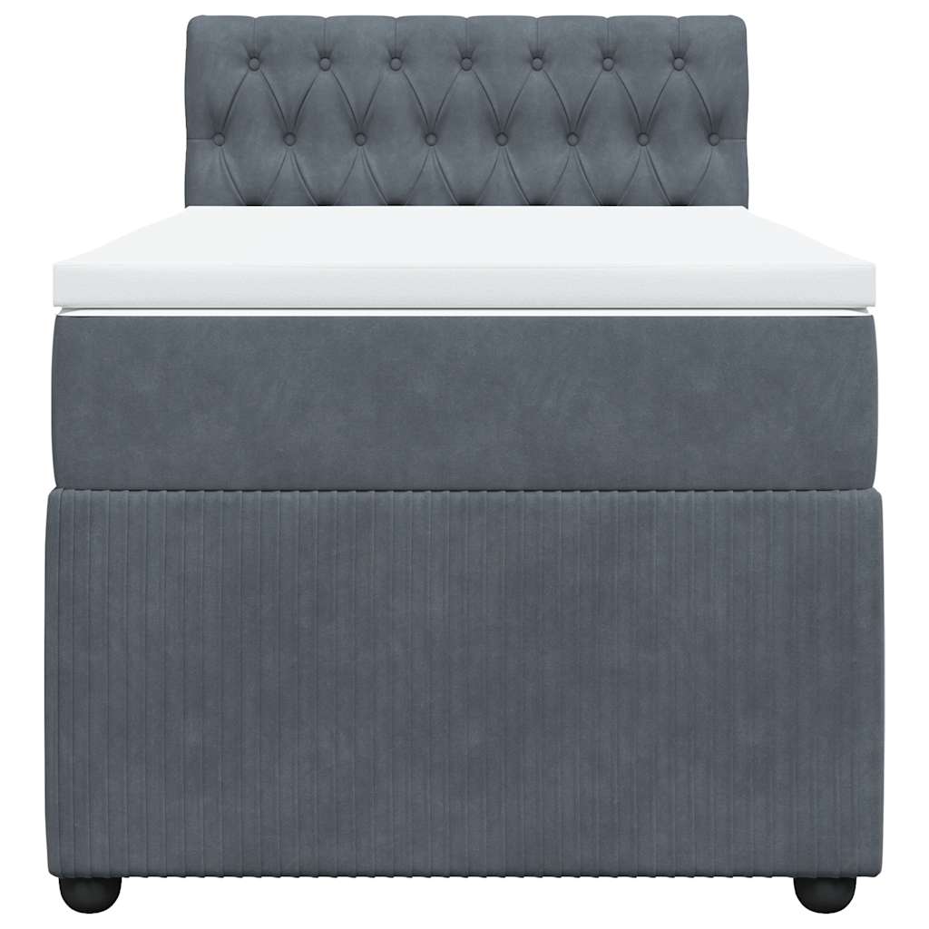 Boxspring met matras fluweel donkergrijs 80x200 cm is nu te koop bij PeponiXL, paradijselijk wonen!