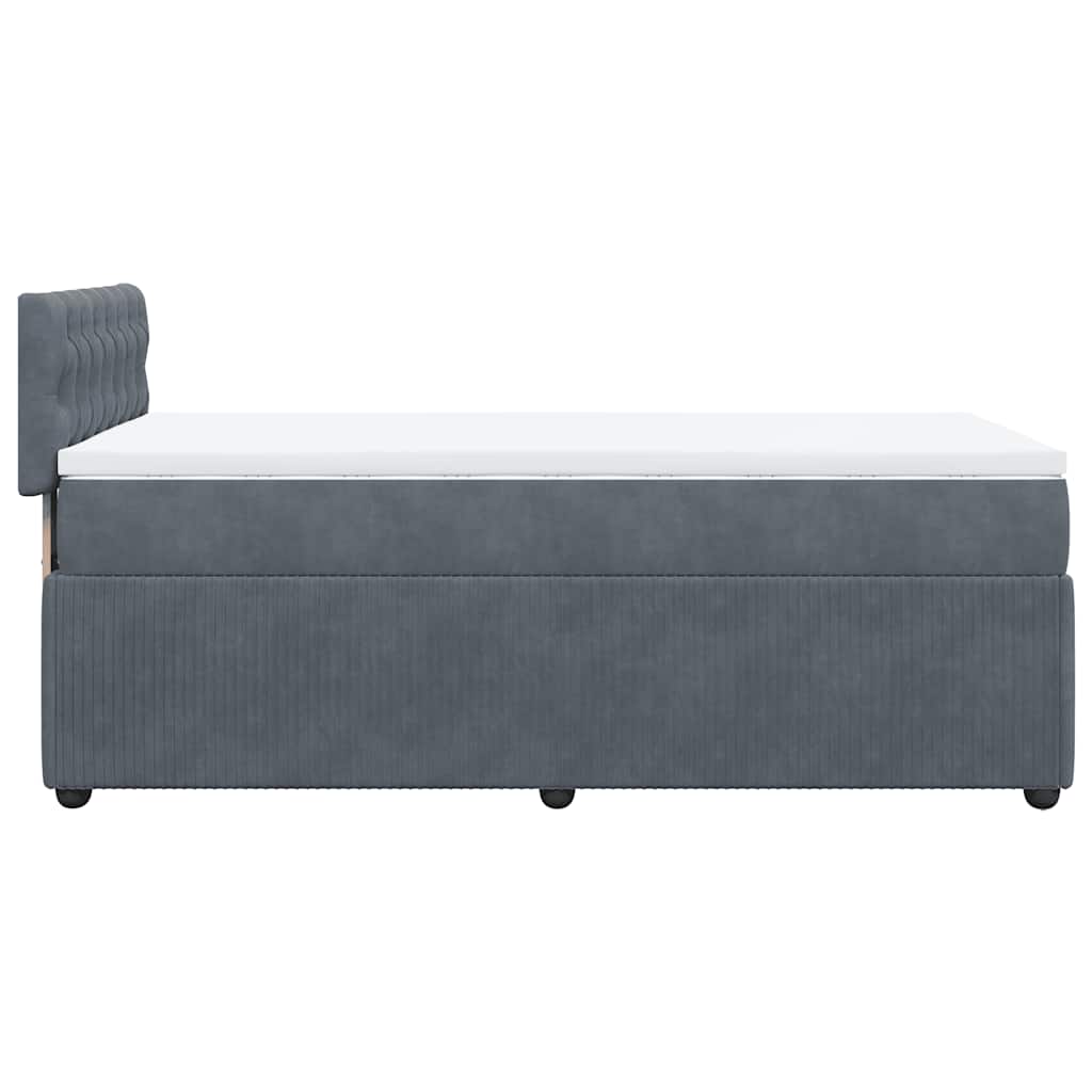 Boxspring met matras fluweel donkergrijs 80x200 cm is nu te koop bij PeponiXL, paradijselijk wonen!