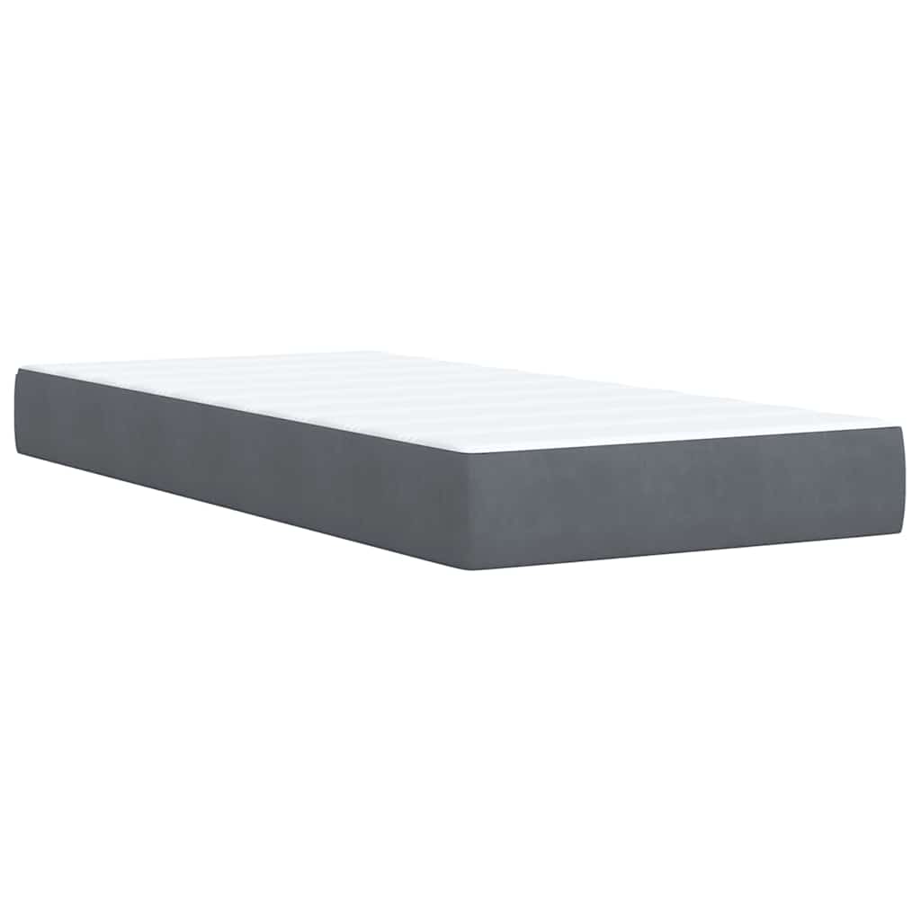 Boxspring met matras fluweel donkergrijs 80x200 cm is nu te koop bij PeponiXL, paradijselijk wonen!