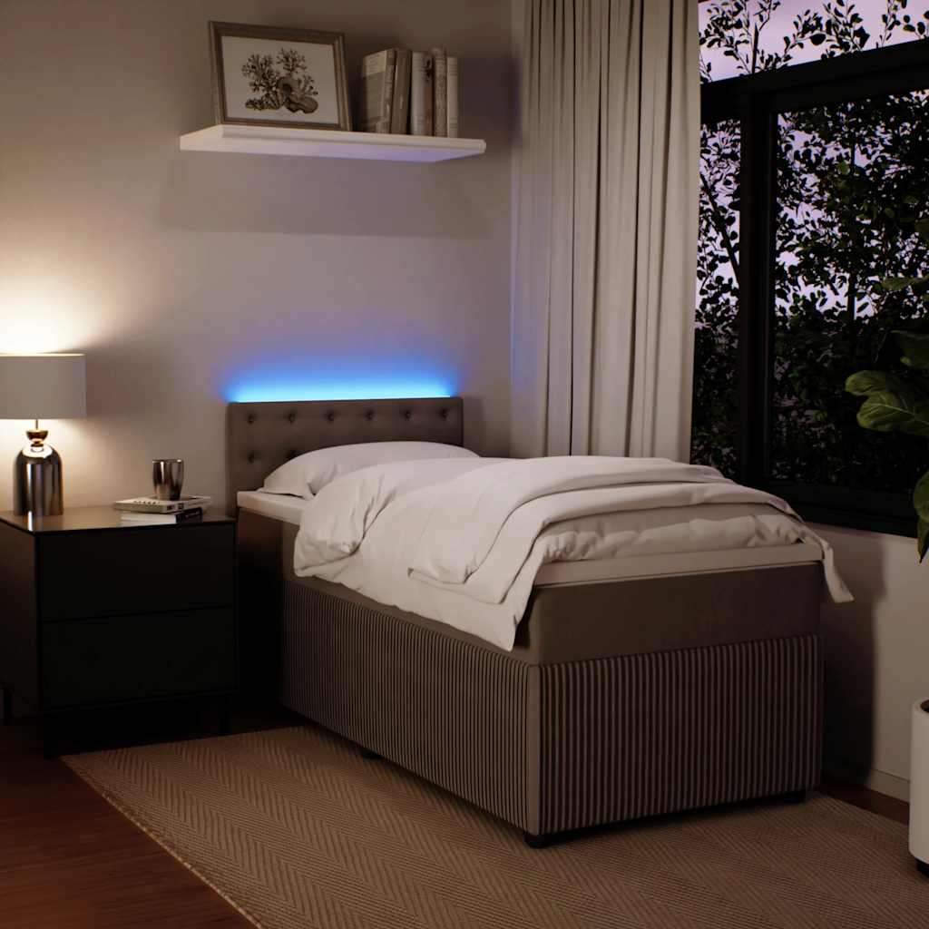 Boxspring met matras fluweel lichtgrijs 80x200 cm is nu te koop bij PeponiXL, paradijselijk wonen!