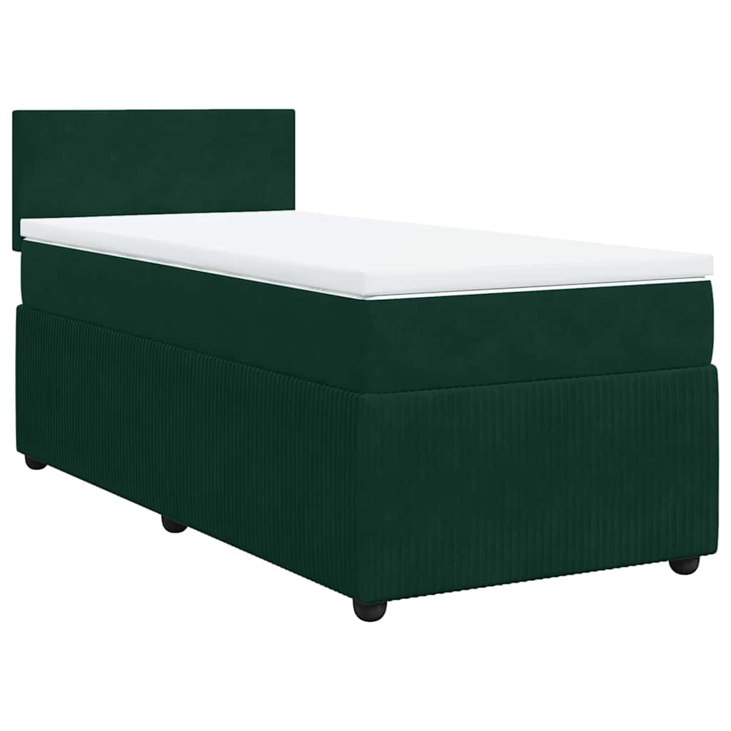 Boxspring met matras fluweel donkergroen 90x190 cm is nu te koop bij PeponiXL, paradijselijk wonen!