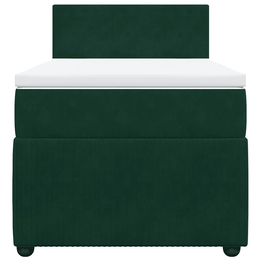 Boxspring met matras fluweel donkergroen 90x190 cm is nu te koop bij PeponiXL, paradijselijk wonen!