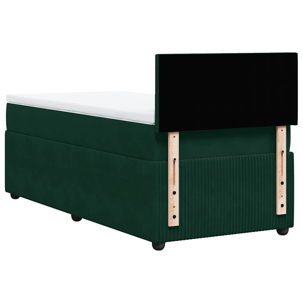Boxspring met matras fluweel donkergroen 90x190 cm is nu te koop bij PeponiXL, paradijselijk wonen!