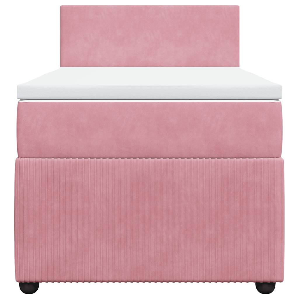 Boxspring met matras fluweel roze 90x190 cm is nu te koop bij PeponiXL, paradijselijk wonen!