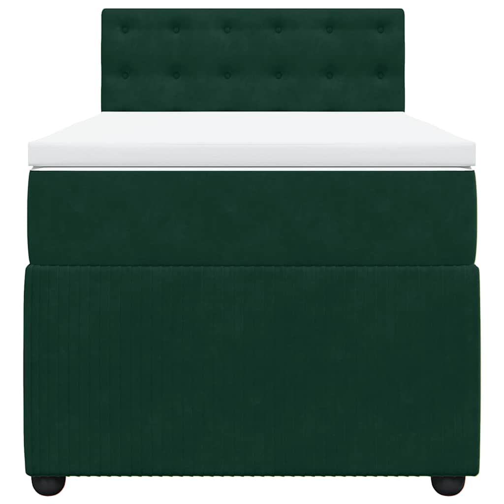 Boxspring met matras fluweel donkergroen 90x190 cm is nu te koop bij PeponiXL, paradijselijk wonen!