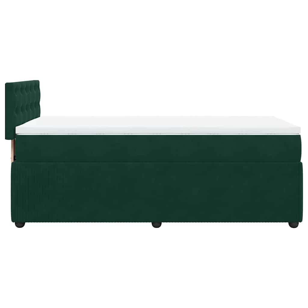 Boxspring met matras fluweel donkergroen 90x190 cm is nu te koop bij PeponiXL, paradijselijk wonen!