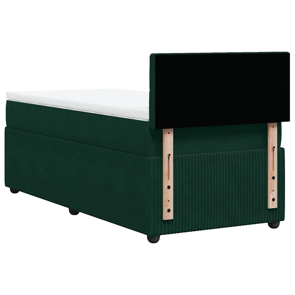 Boxspring met matras fluweel donkergroen 90x190 cm is nu te koop bij PeponiXL, paradijselijk wonen!
