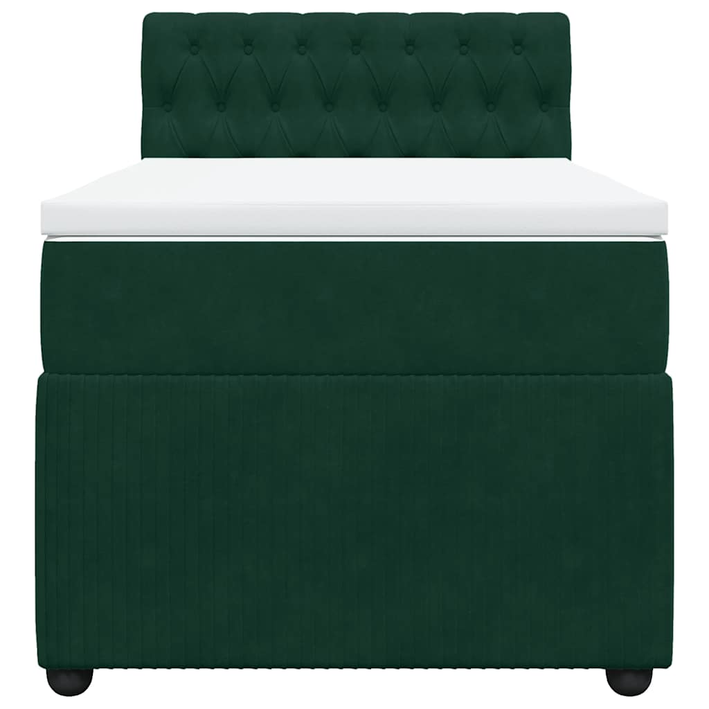 Boxspring met matras fluweel donkergroen 90x190 cm is nu te koop bij PeponiXL, paradijselijk wonen!
