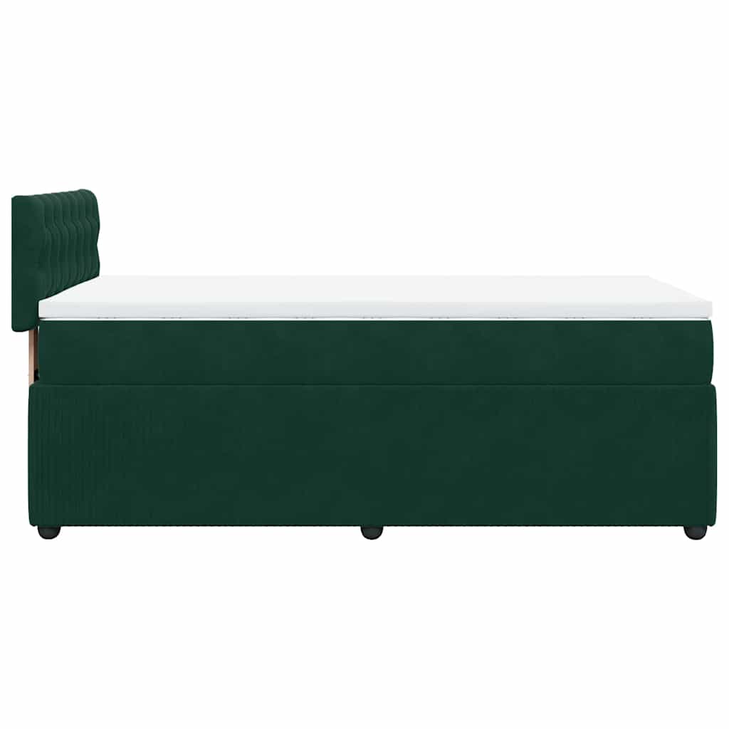 Boxspring met matras fluweel donkergroen 90x190 cm is nu te koop bij PeponiXL, paradijselijk wonen!