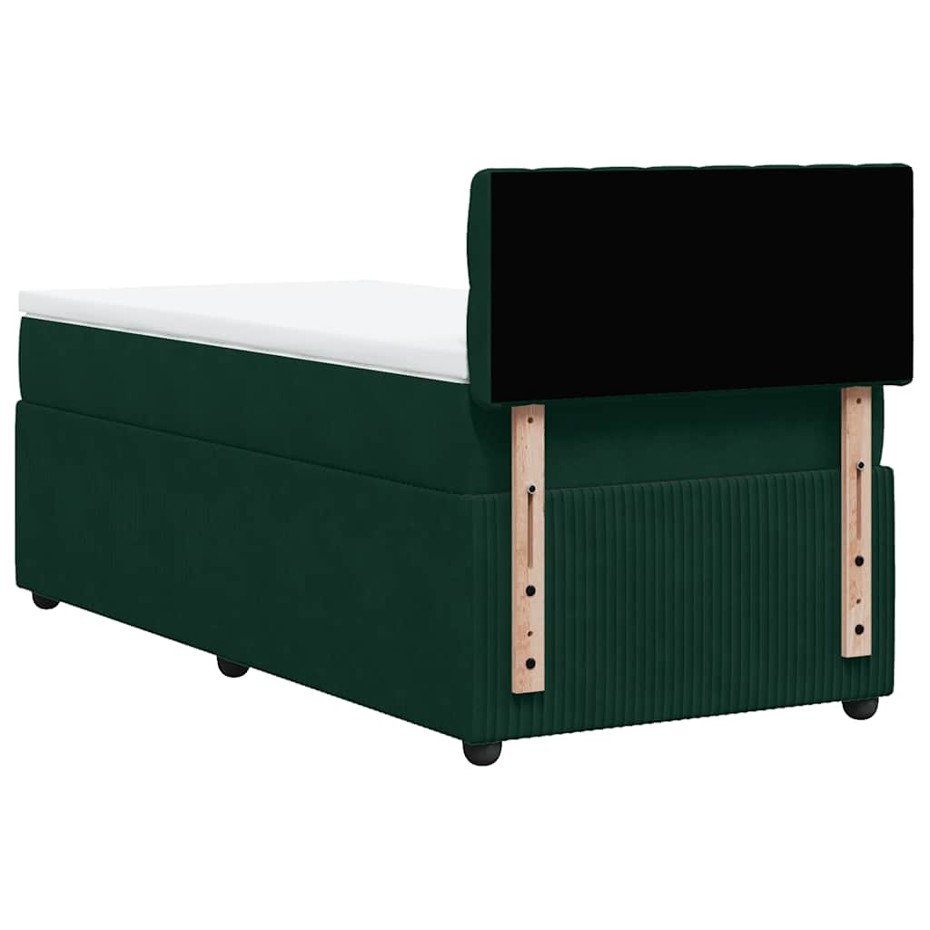 Boxspring met matras fluweel donkergroen 90x190 cm is nu te koop bij PeponiXL, paradijselijk wonen!