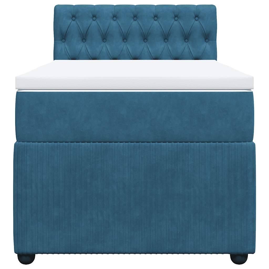 Boxspring met matras fluweel blauw 90x190 cm is nu te koop bij PeponiXL, paradijselijk wonen!