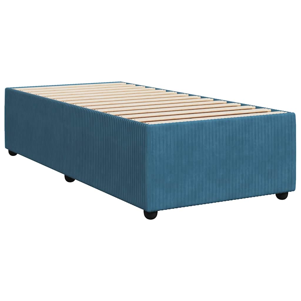 Boxspring met matras fluweel blauw 90x190 cm is nu te koop bij PeponiXL, paradijselijk wonen!