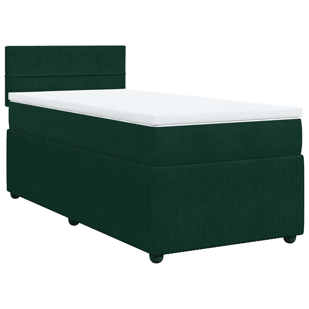 Boxspring met matras fluweel donkergroen 90x190 cm is nu te koop bij PeponiXL, paradijselijk wonen!
