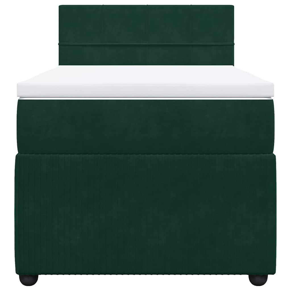 Boxspring met matras fluweel donkergroen 90x190 cm is nu te koop bij PeponiXL, paradijselijk wonen!