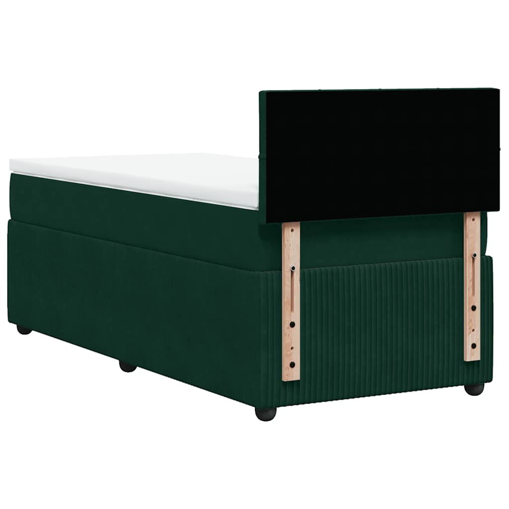 Boxspring met matras fluweel donkergroen 90x190 cm is nu te koop bij PeponiXL, paradijselijk wonen!