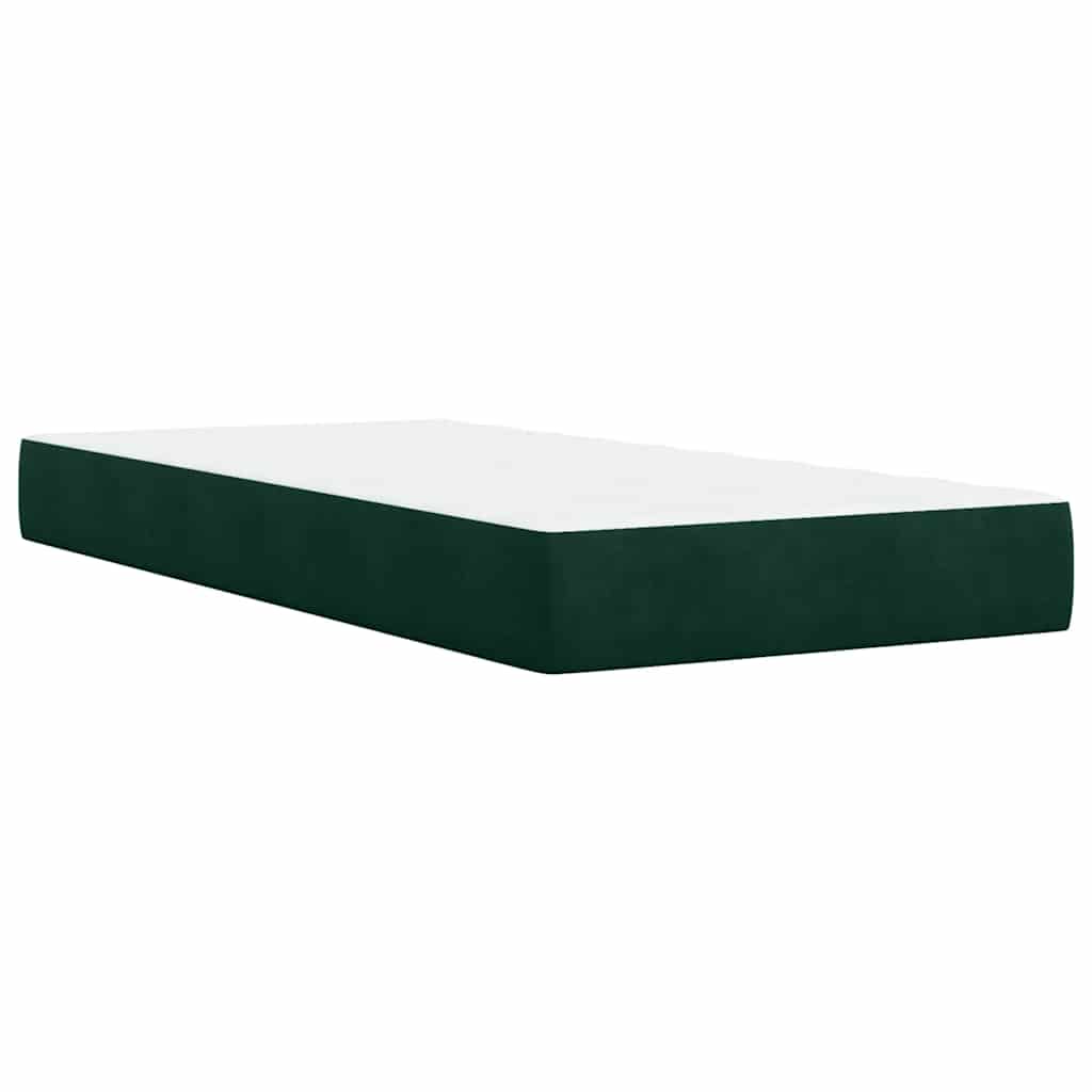 Boxspring met matras fluweel donkergroen 90x190 cm is nu te koop bij PeponiXL, paradijselijk wonen!