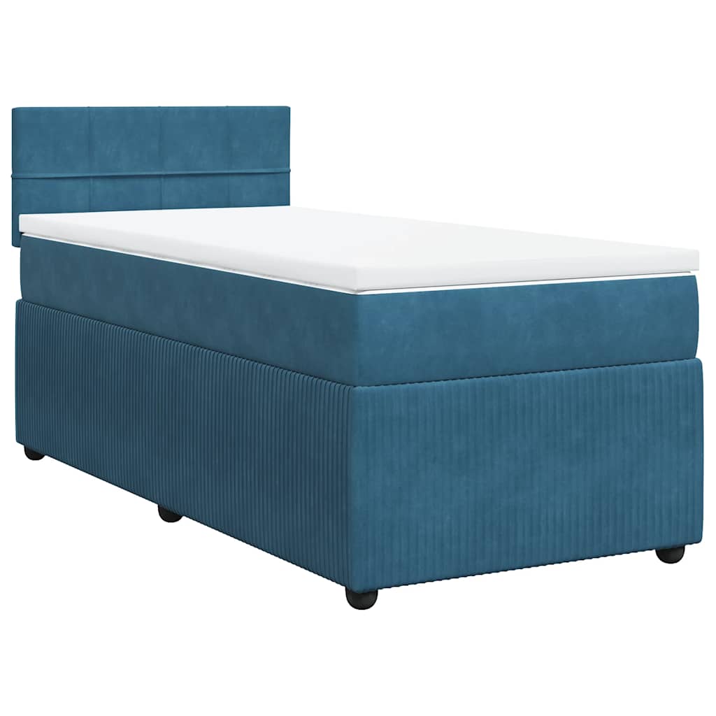 Boxspring met matras fluweel blauw 90x190 cm is nu te koop bij PeponiXL, paradijselijk wonen!
