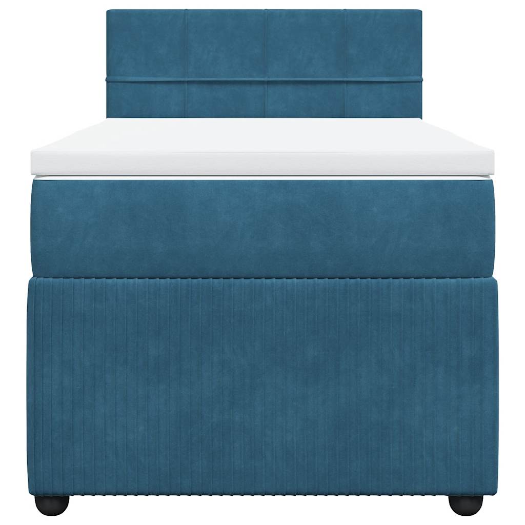 Boxspring met matras fluweel blauw 90x190 cm is nu te koop bij PeponiXL, paradijselijk wonen!
