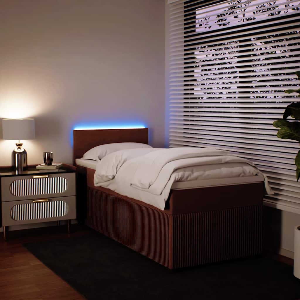 Boxspring met matras fluweel roze 90x200 cm is nu te koop bij PeponiXL, paradijselijk wonen!