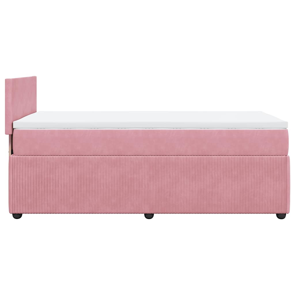 Boxspring met matras fluweel roze 90x200 cm is nu te koop bij PeponiXL, paradijselijk wonen!