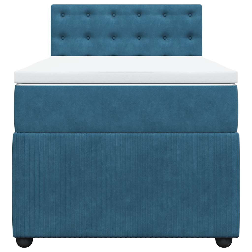 Boxspring met matras fluweel blauw 90x200 cm is nu te koop bij PeponiXL, paradijselijk wonen!