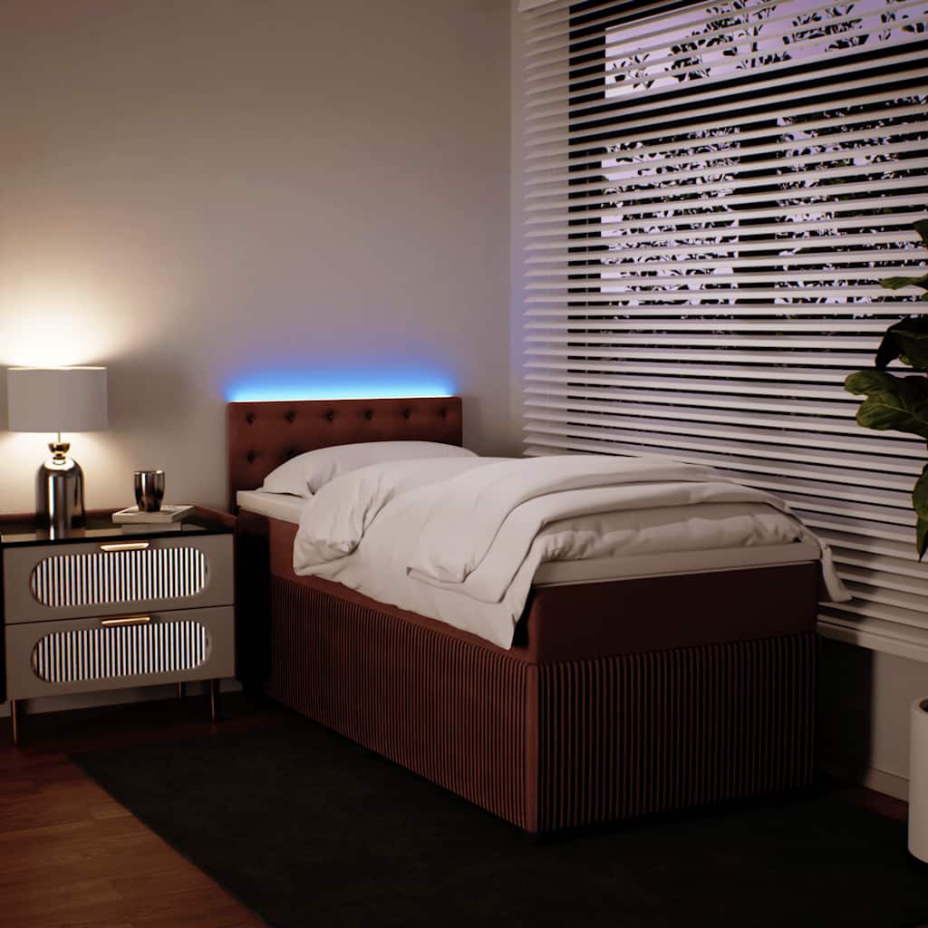 Boxspring met matras fluweel roze 90x200 cm is nu te koop bij PeponiXL, paradijselijk wonen!
