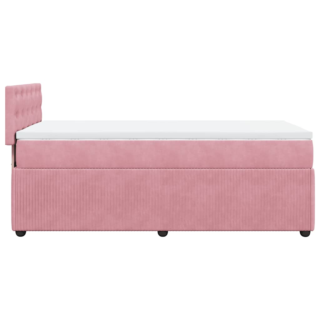 Boxspring met matras fluweel roze 90x200 cm is nu te koop bij PeponiXL, paradijselijk wonen!