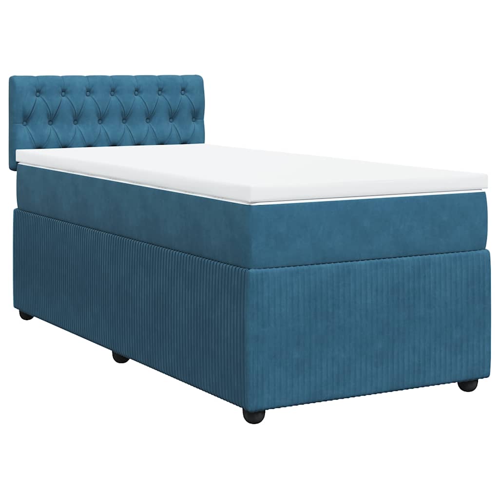 Boxspring met matras fluweel blauw 90x200 cm is nu te koop bij PeponiXL, paradijselijk wonen!