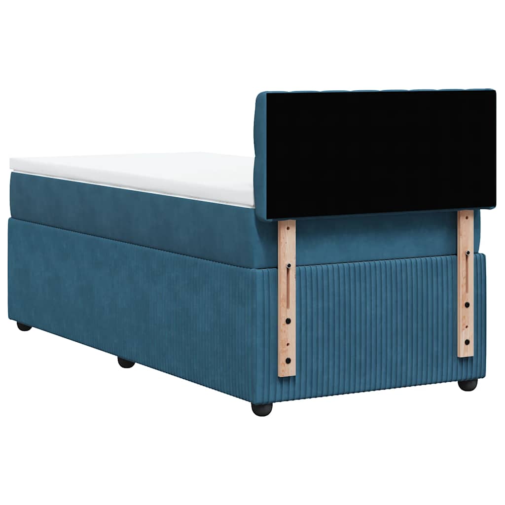 Boxspring met matras fluweel blauw 90x200 cm is nu te koop bij PeponiXL, paradijselijk wonen!