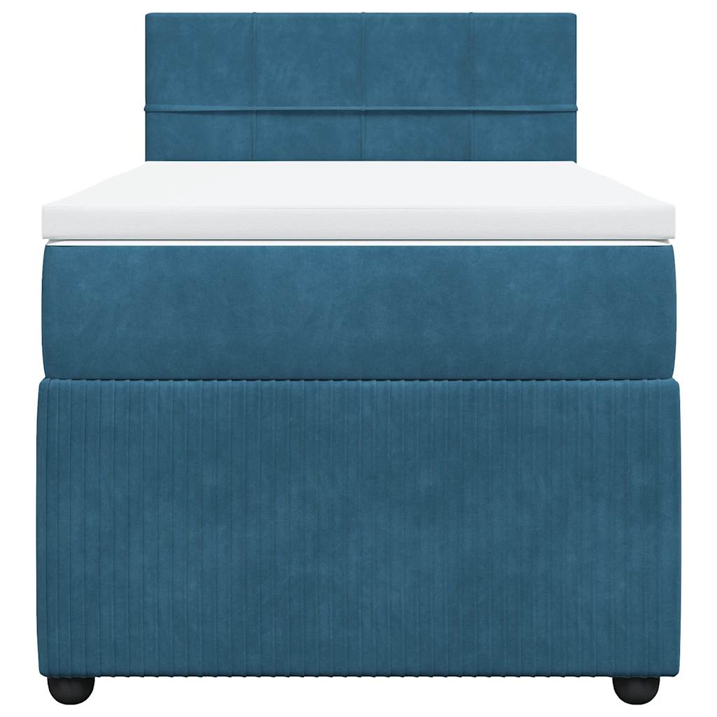 Boxspring met matras fluweel blauw 90x200 cm is nu te koop bij PeponiXL, paradijselijk wonen!