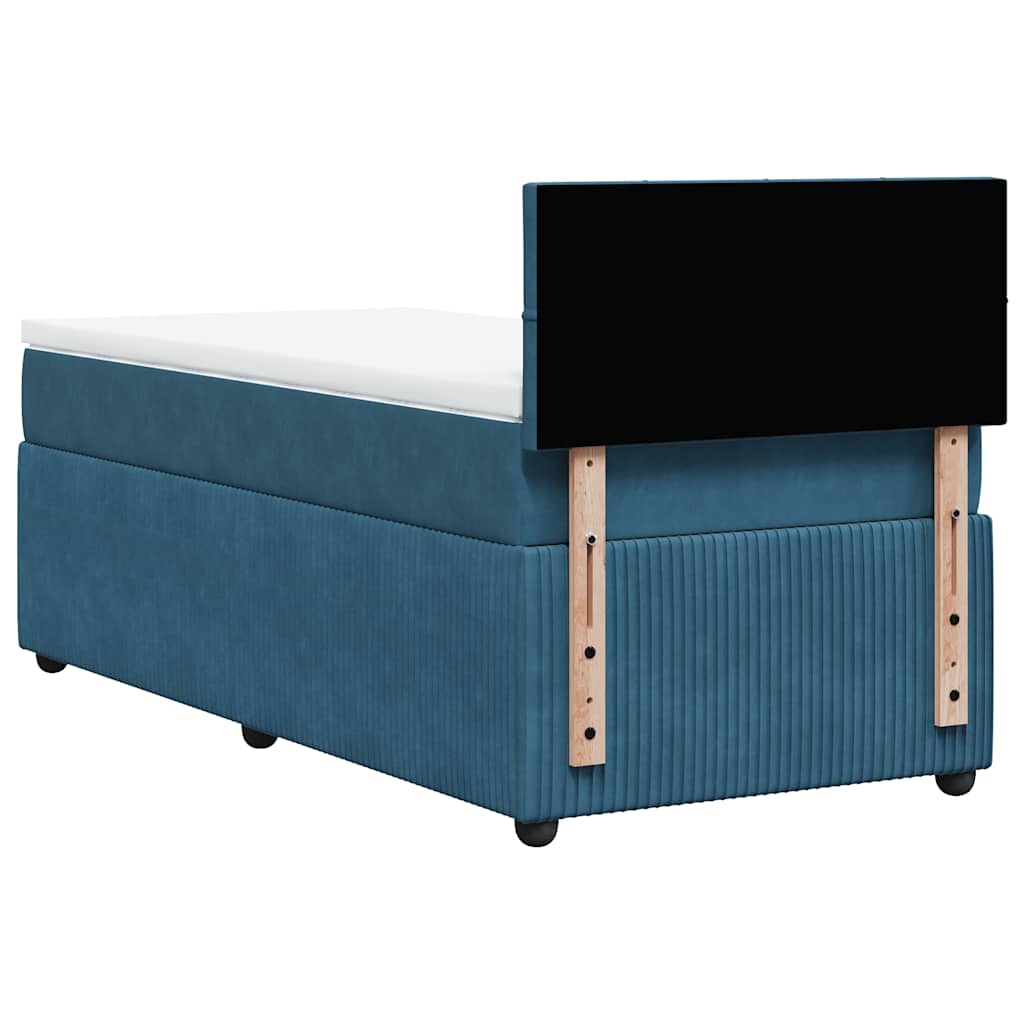 Boxspring met matras fluweel blauw 90x200 cm is nu te koop bij PeponiXL, paradijselijk wonen!