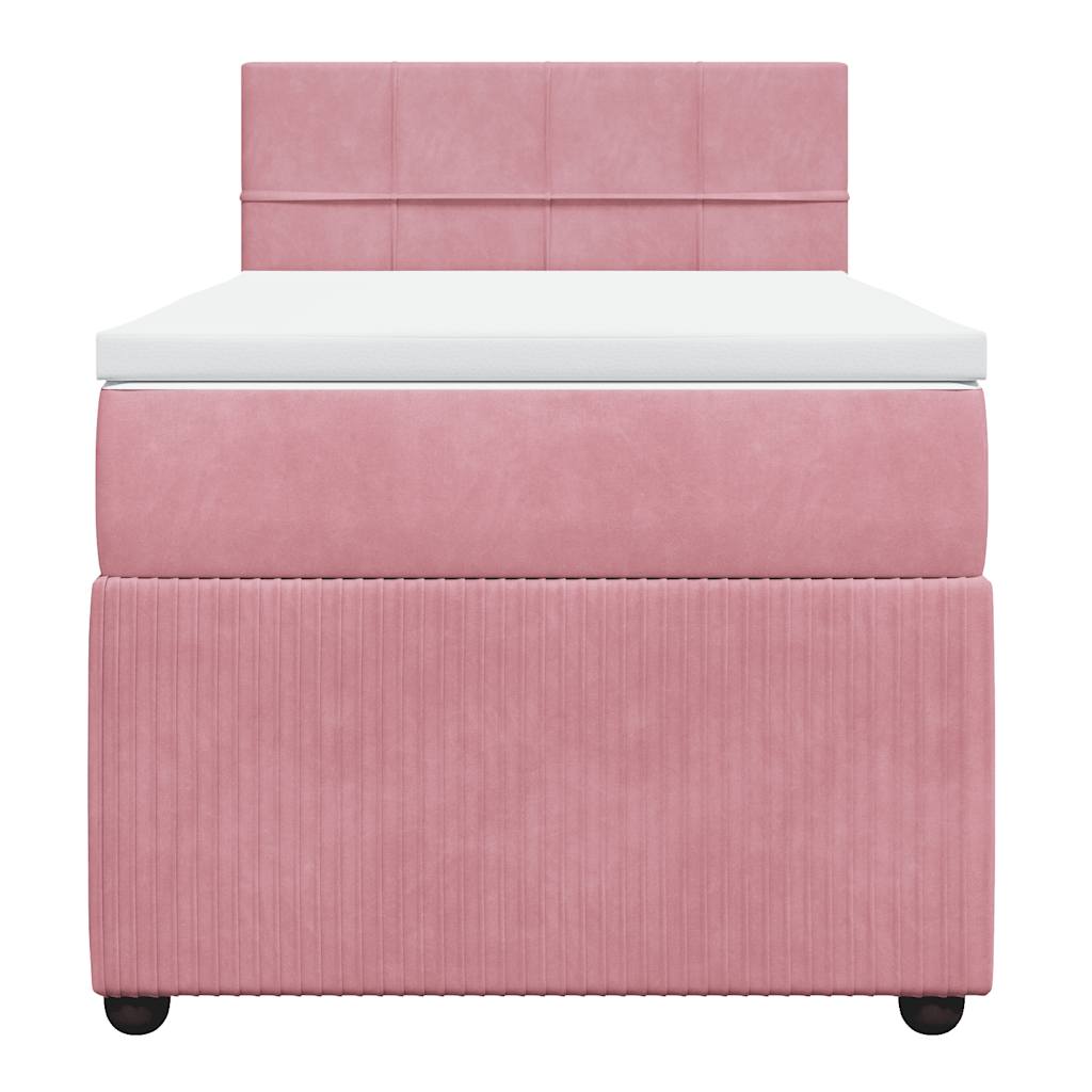 Boxspring met matras fluweel roze 90x200 cm is nu te koop bij PeponiXL, paradijselijk wonen!