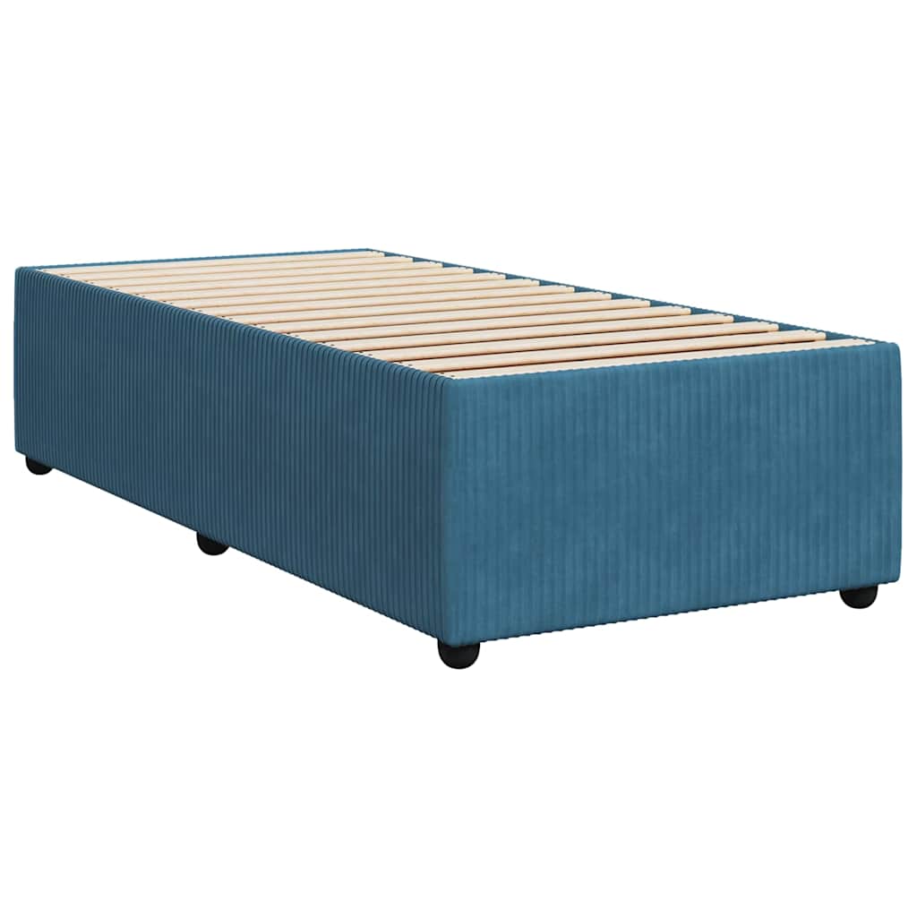 Boxspring met matras fluweel blauw 100x200 cm is nu te koop bij PeponiXL, paradijselijk wonen!
